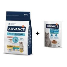 Advance Somonlu Kısırlarştırılmış 3 kg Kedi Mama + Advance Morina Balıklı Kısır 12x85 gr Kedi Yaş Mama