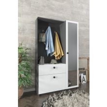 Aeka Ae-3042 Reina Aynali Delux Vestiyer Ayakkabilik Portmanto Takimi Antrasit Gri /Beyaz