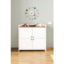 Aeka Ae-3060 Forum Beyaz/Çam 4 Kapaklı, 4 Raflı, Ayakkabılık, Çok Amaçlı Dolap, Kahve Köşesi, Balkon