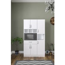Aeka ANKA3080 Anka Beyaz Çok Amaçlı 6 Kapaklı, 1 Çekmeceli Banyo Dolabı