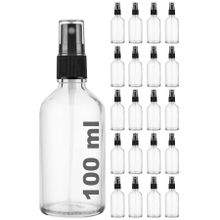 Afracam Şeffaf Kapaklı Siyah Cam Şişe 20x100 ml Sprey Fısfıs Dezenfektan Kolonya