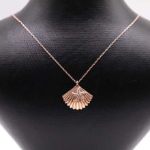 AgaKulche 925 Ayar 2.16 gr İstiridye Beyaz Taşlı Hayalet Gümüş Kolye