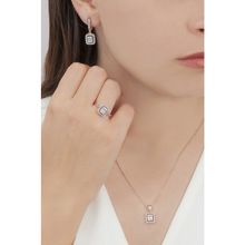 AgaKulche S32EB 925 11 gr Elmaz Montür Baget Taşlı Gümüş Takı Seti