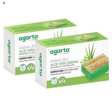 Agarta 2x125 gr Doğal Kabak Lifli El Yapımı Aloe Vera Sabunu