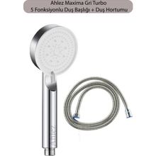 Ahlez Maxima Gri Turbo Fan 5 Fonksiyonlu Duş Seti