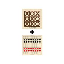 Ahtek ETİCSET214 Ahşap Dama ve Tic-Tac-Toe Akıl Zeka Strateji ve Beceri Oyunları Seti