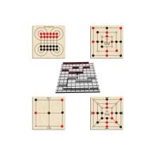 Ahtek ETİCSET26 5'li 3 Taş ve 9 Taş ve 12 Taş ve Surakarta ve Koridor Ahşap Zeka ve Strateji Oyun Seti