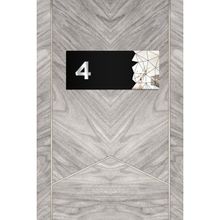 Ahwall Dekoratif Aynalı Pleksi No 4 Gümüş Siyah Kapı Numarası
