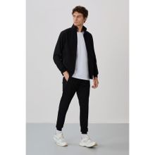 Air Jones 85178 Siyah Dik Yaka Fermuarlı Gizli Cepli Jogger Erkek Eşofman Takım