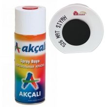 Akçalı 526/A526 Mat Siyah Akrilik ve Ortak Düz Renkli Sprey Boya