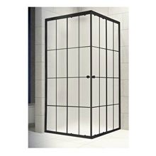 Akdemir yapı market Cam 80x80 cm Kare Komple Buzlu Siyah Eko-Folyo Karolaj Durul Duşakabin
