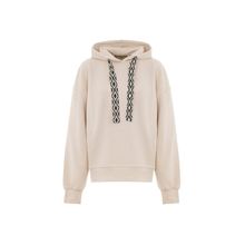 Akep MFKD03206 Ekru Kapüşon Yaka Desenli Kadın Sweatshirt