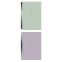 AKILLICA 10x13.5 cm 2'li Çizgisiz Green and Purple Spiralli Defter