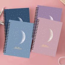 AKILLICA 4'lü 10x13.5 cm Çizgisiz Karton Kapak New Moon Series Spiralli Cep Defteri