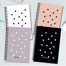AKILLICA 4'lü 13x20 cm 56 Yaprak Karton Kapak Bullet Journal Series Noktalı Spiralli Defter Seti