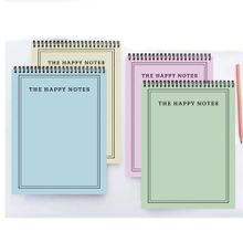 AKILLICA 4'lü Çizgisiz 13x20 cm 50 Yaprak Karton Kapak Happy Üstten Spiralli Defter
