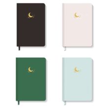 AKILLICA 4'lü Sert Kapak 13x21 cm Siyah Pudra Yeşil Turkuaz Noktalı Defter Seti