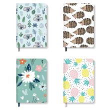 AKILLICA Çizgili Sert Kapak 13x21 CM Hardcover Cool Series 4'lü Defter Seti