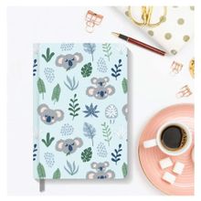 AKILLICA Lastikli 13x21 cm Hardcover Notebook Koala Çizgili Sert Kapak Defter