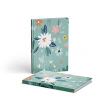 AKILLICA Sert Kapaklı Kurdeleli 13x21 cm Hardcover Çiçek 2 Adet Çizgili Defter