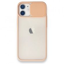 Alan Şanslı iPhone 11 Pembe Palm Buzlu Kamera Sürgülü Silikon Kılıf