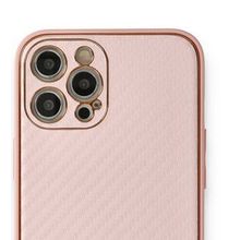 Alan Şanslı iPhone 12 Pro Max Coco Karbon Silikon Pembe Kılıf