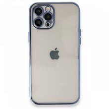 Alan Şanslı iPhone 12 Pro Max Razer Lensli Silikon Açık Mavi Cep Telefonu Kılıfı