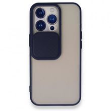 Alan Şanslı iPhone 13 Pro Palm Buzlu Kamera Sürgülü Lacivert Silikon Kılıf