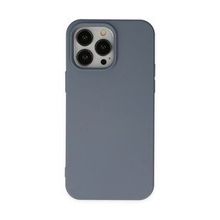 Alan Şanslı iPhone 14 Pro Nano İçi Kadife Silikon Gri Kılıf
