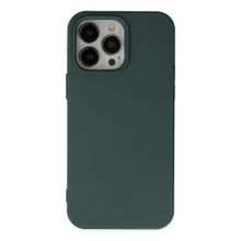 Alan Şanslı iPhone 14 Pro Nano İçi Kadife Silikon Koyu Yeşil Kılıf