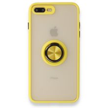 Alan Şanslı iPhone 7 Plus Montreal Yüzüklü Silikon Kapak Sarı Cep Telefonu Kılıfı