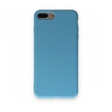 Alan Şanslı iPhone 7 Plus Nano İçi Kadife Silikon Mavi Cep Telefonu Kılıfı