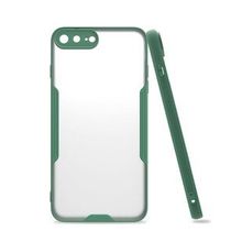 Alan Şanslı iPhone 7 Plus Platin Silikon Yeşil Cep Telefonu Kılıfı