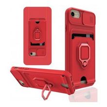 Alan Şanslı iPhone 7 Zuma Kartvizitli Yüzüklü Kırmızı Silikon Kılıf