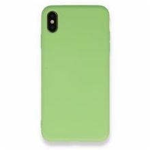 Alan Şanslı iPhone XS Max Kılıf Nano içi Kadife Silikon Açık Yeşil Kılıf