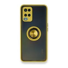 Alan Şanslı Oppo A54 4G Montreal Yüzüklü Silikon Kapak Sarı Kılıf