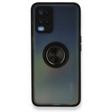 Alan Şanslı Oppo A54 4G Montreal Yüzüklü Silikon Kapak Siyah Kılıf