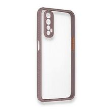 Alan Şanslı Realme 7 Miami Şeffaf Silikon Açık Mor Kılıf