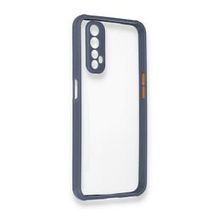 Alan Şanslı Realme 7 Miami Şeffaf Silikon Gri Kılıf