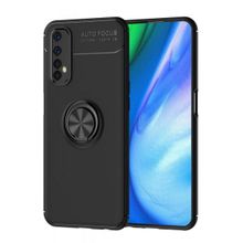 Alan Şanslı Realme 7 Range Yüzüklü Silikon Siyah Kılıf