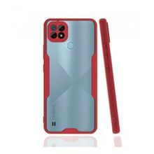 Alan Şanslı Realme C21 Platin Silikon Kırmızı Kılıf