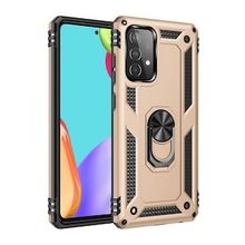 Alan Şanslı Samsung Galaxy A52 Sofya Yüzüklü Silikon Kapak Gold Kılıf