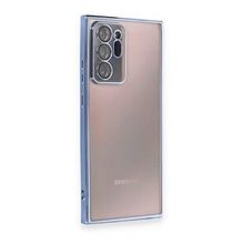Alan Şanslı Samsung Galaxy Note 20 Ultra Razer Lensli Silikon Açık Mavi Cep Telefonu Kılıfı