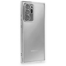 Alan Şanslı Samsung Galaxy Note 20 Ultra Razer Lensli Silikon Gümüş Cep Telefonu Kılıfı