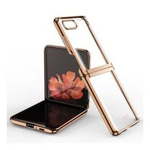 Alan Şanslı Samsung Galaxy Z Flip 4 Fold Element Kapak Gold Cep Telefonu Kılıfı