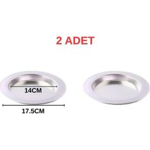 Albergio 2 Adet Alüminyum Künefe Tabağı 14 cm Iç Çap 17,5 cm Dış Çap Künefe Tepsisi Gri - 15 cm
