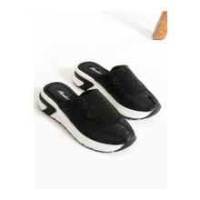 Alemdar Shoes Nice Siyah Taş Detay Kadın Terlik