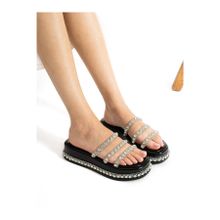 Alemdar Shoes Slay Siyah Taş Detay Kadın Terlik