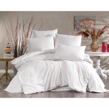 Alena Home Gold Serisi Düz Beyaz 180 x 200 cm Çift Kişilik Lastikli Çarşaflı Nevresim Takımı