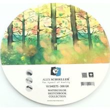 Alex Schoeller 300 gr 20x20 cm 10 Yaprak Yuvarlak Suluboya Blok